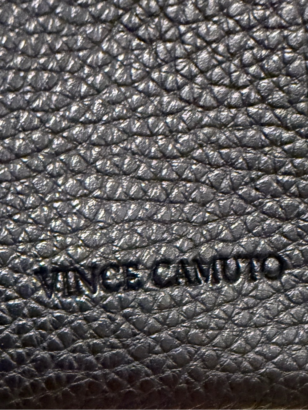 Vince Camuto Vegan Leather Black Tote with Gray Center Stripe Accent - Picture 3 of 4